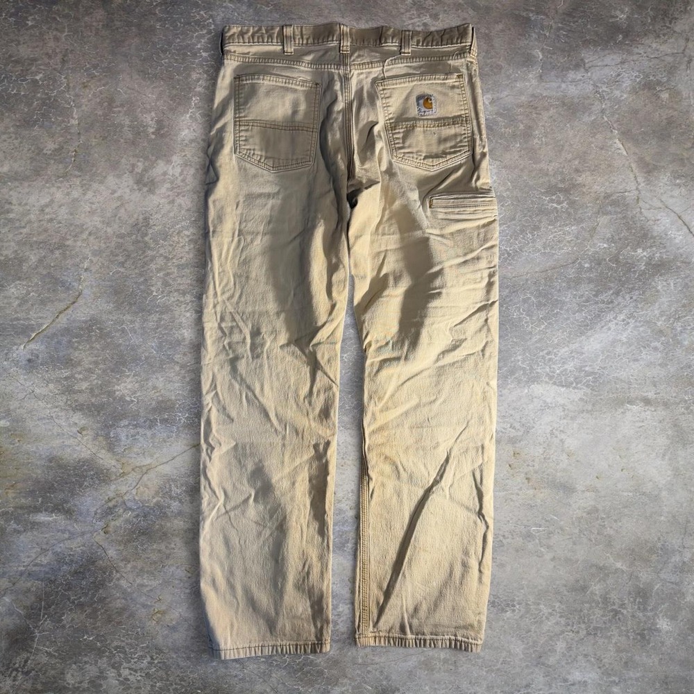Carhartt Mens 36x32 Relaxed Fit Carpenter Pants Tan Khaki Workwear Utility Y2K